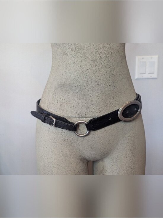 Y2K Vintage Jacob Leather Hip Belt Convertible Waist Belt, Made In Canada Size S main image 10